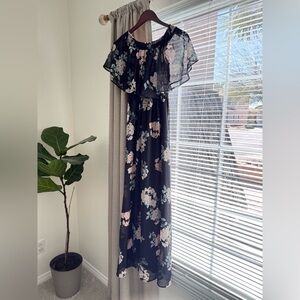 Show Me Your Mumu navy blue hacienda floral formal dress, size xs.